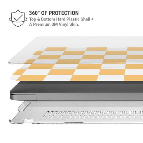 Yellow and White Checkerboard MacBook Pro 14in (2021-24) Case plus Skin